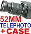 52mm TELEPHOTO Lens ~Including Lens Bag!~ Fits all 52MM Lenses, Including NIKON!