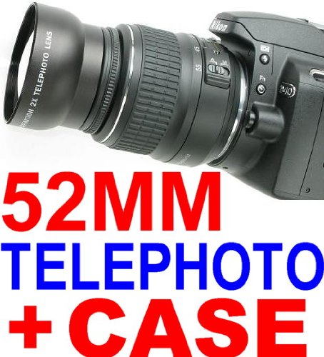 52mm telephoto lens including lens bag fits all 52mm lenses including nikon   more detail click!