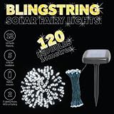 Blingstring Outdoor Solar Fairy Lights with 120 LED Bulbs