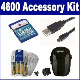 Nikon Coolpix 4600 Digital Camera Accessory Kit includes: USB8PIN USB Cable, KSD2GB Memory Card, SB257 Charger, SDC-21 Case