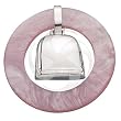Empire Sterling Silver Round Teething Ring and Rattle - Pink