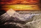 24X36 inch Seascape Hand-painted Painting Storm On The Sea