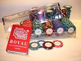 Casino Royale Chip - Set mit 100 Chips + ROYAL 100% Plastik Karten Deck rot