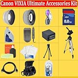 Huge Ultimate Accessory Kit for the Canon Vixia Hf S11, Hf S10, Hf S100 Flash Memory Camcorders.the Kit Includes Lenses, Filters, 8gb Sd Memory Card, Extended Battery, Carrying Case, Tripod, Video Light Plus Much More!!
