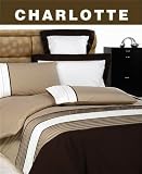 7 PC. CHARLOTTE COTTON COMFORTER SET BROWN / TAUPE