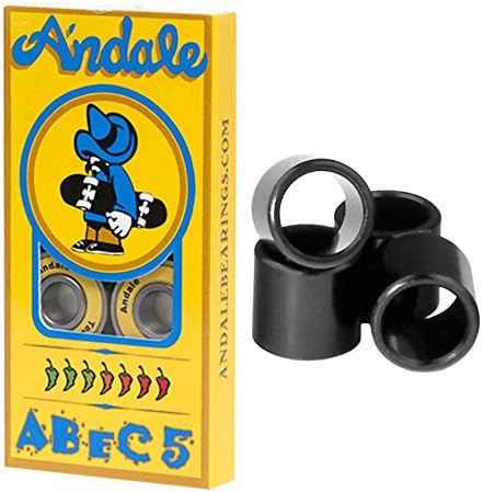 Andale Abec-5 Bearings Yellow with FREE Bearing Spacers