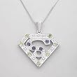 Necklace With 1.43ctw Precious Stones - Genuine Peridots and Tanzanites Beautifully Designed in 925 Sterling silver. Total item weight 10.0g Length 16in