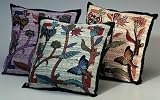 Cotton Butterfly Design Cushion Cover 17 x 17, Purple-PC085-01