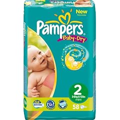 Pampers Baby Dry Windeln Gr.2 Mini 3-6 kg Sparpaket, 2er Pack (2 x 58 St�ck)