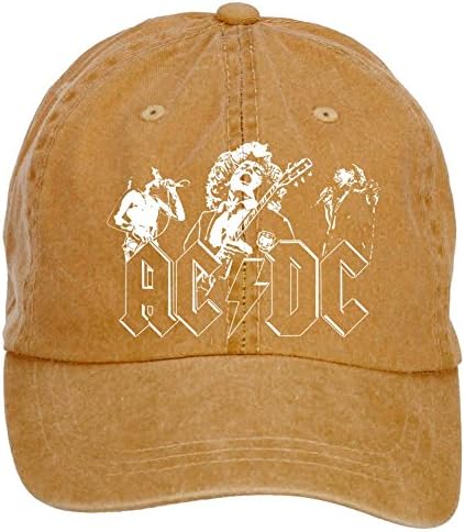 Adjustable ACDC Band Personalized Baseball Caps-Washed 100% Cotton Brown by Xindgk