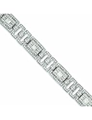 Genuine .925 Sterling Silver Pave Cz Bracelet 31.2 Grams . 100% Satisfaction Guaranteed.