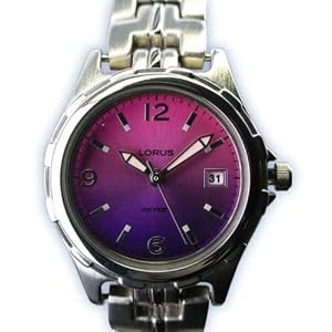 WOMENS LORUS STEEL Iridescent DATE WATCH NEW 777