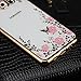 Galaxy S6 Edge Plus Case,Pink Butterfly Floral Flower Bling Crystal Rhinestone Diamonds Clear Rubber Golden Plating Frame Soft TPU Protective Bumper Case Cover for Samsung Galaxy S6 Edge Plus