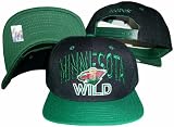 Minnesota Wild Black/Green Two Tone Plastic Snapback Adjustable Plastic Snap Back Hat / Cap