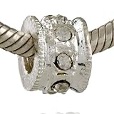 April Birthstone Hoop Charm Bead Fits Pandora Bracelet