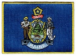 Maine State Flag Embroidered Patch Iron-On ME Emblem