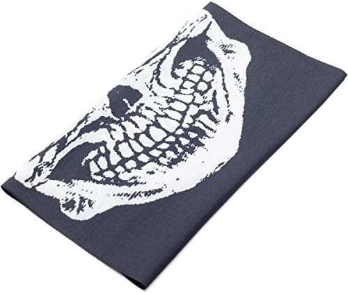 Coverd 16-in-1 Seamless Casual Headwear Bandana, Headband, Neck Gaiter, Balaclava, Helmet Liner, Mask &amp; More - Designed from Lightweight Moisture Wicking Microfiber (Skull)