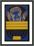 WPA Poster (M) [WPA poster design on blue background showing the head and hands of a woman holding f