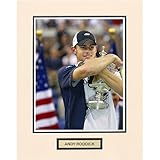 Andy Roddick Matted Photo - Hugging Trophy