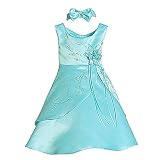 Baby Girls Easter Dresses - Turquoise Satin w/ Rhinestuds (3M - 24M)