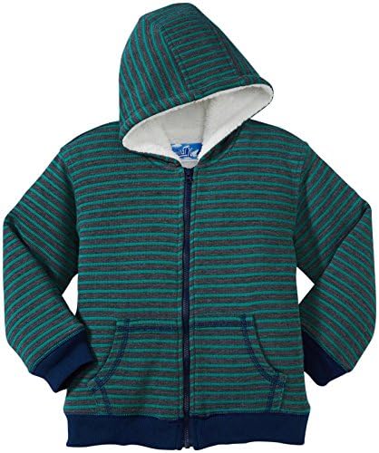 Kapital K Little Boys' Stripe Thermal Zip-Up Hoodie (Toddler/Kid) - Pine - 5
