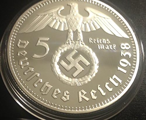 WW2 German Silver Plated 1938 Swastika 5 Reichsmark Coin