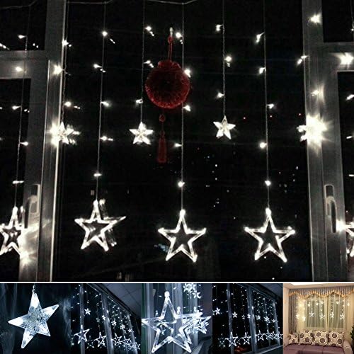YKL 6.5 Feet 138 LEDs Stars Curtain Bright Copper Strings Wire Fairy Lights(white)