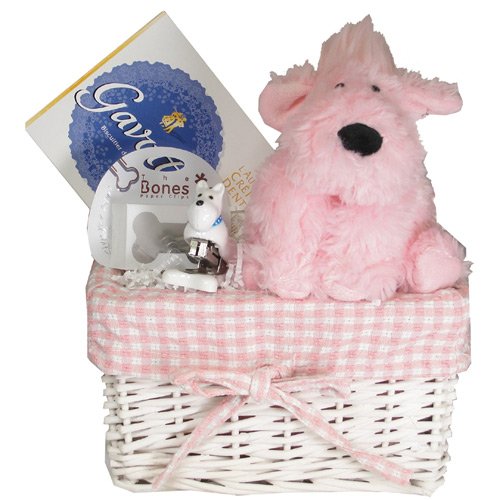 Pink Puppy Love Dog Themed French Gift Basket