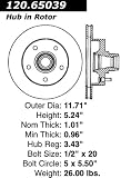 Centric Parts 120.65039 Premium Brake Rotor with E-Coating
