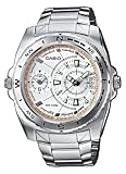 Casio - AMW-103D-7AVEF - Montre Homme - Quartz Analogique - Dualtime - Cadran Blanc - Bracelet Acier