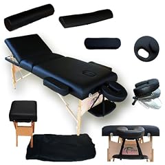 Massageliege Premium + Set4 SCHWARZ + 10cm reine Polsterung & Alukopfst�tze