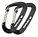 Sawtooth Premium Wiregate Aluminum Carabiners Set of Two (Black) Mini Biners. 5kN, 1,100 pound weight rating