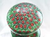 Murano Design Mouth Blown Rainbow Green Mix Millefiori Art Glass Paperweight PW-1124