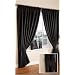 Purity Black Lined Faux Silk Ready Made Curtain Pair 46" x 54" Size Including Tie-Backs