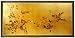 Elegant Simple Sumi-e Paintings - 72" Japanese Cherry Blossom Design Gold Leaf Wall Screen Painting - 36" x 72"