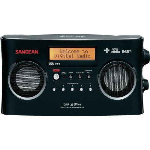 Sandex Sangean DPR-25+ Tragbares Radio (DAB+, UKW, LCD) mit Stereo-Lautsprecher wei&szlig;