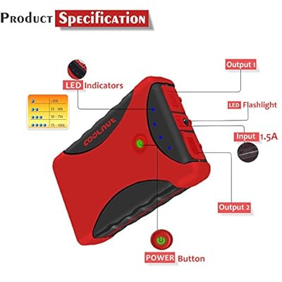 COOLNUT CMPBAD-42 WaterProof Power Bank 10400mAh (Red)