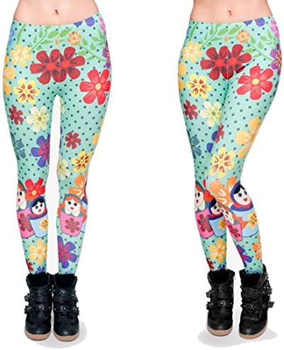 Sexy Galaxy Matroska Patterned Printed Leggings for Women