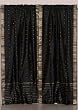 2 Black Silk Sari Panels, Curtains, Drapes