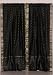 2 Black Silk Sari Panels, Curtains, Drapes