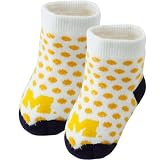 Michigan Wolverines Newborn White-Maize Polka Dot Bootie Socks