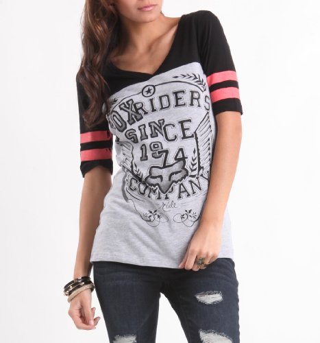 Fox Womens Crash Course Football Tee - Heather Grey X Med Size