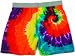 Adult Rainbow Swirl Tie Dye Boxer Shorts with False Fly