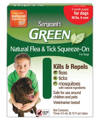 Sergeant's Green Flea and Tick Squeeze-On Dog - Over 40-Pound - 4 Count