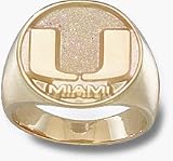 Miami Hurricanes Circle U Men's Ring Size 10 1/2 - 14KT Gold Jewelry