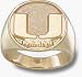 Miami Hurricanes Circle U Men's Ring Size 10 1/2 - 14KT Gold Jewelry