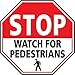Floor Sign, Stop Watch for Pedestrians