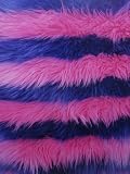 Striped Shaggy Faux/Fake Fur Fabric-Purple/Pink-Long Pile 60 Striped Shaggy Faux/Fake Fur Fabric-Purple/Pink-Long Pile 60