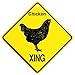 Chicken Xing Caution Crossing Sign Farm Animal Gift Platic Yard Sign