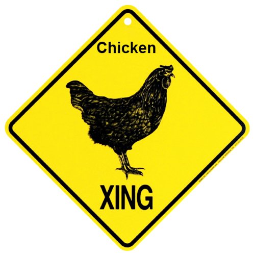 Chicken Xing Caution Crossing Sign Farm Animal Gift Platic Yard Sign